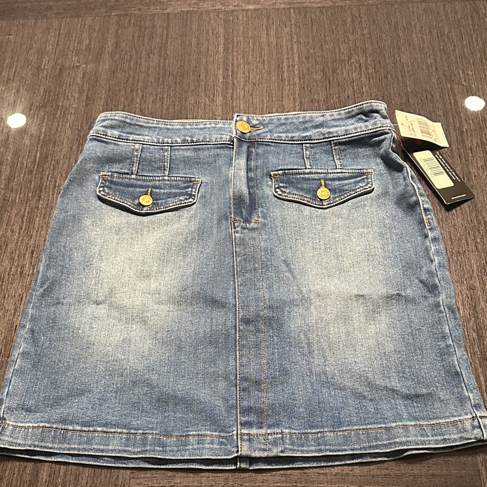 Kut from the Kloth Light Blue Denim Mini Skirt
